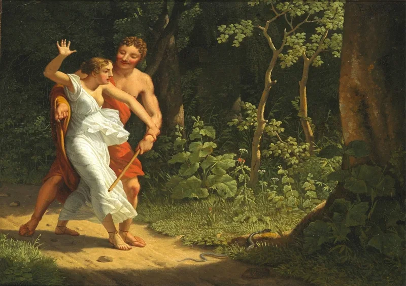 Christoffer W. Eckersberg | Eine Verführungsszene im Wald - 1811 | Gerahmter Kunstdruck | Goldenes Zeitalter Dänemark | formida