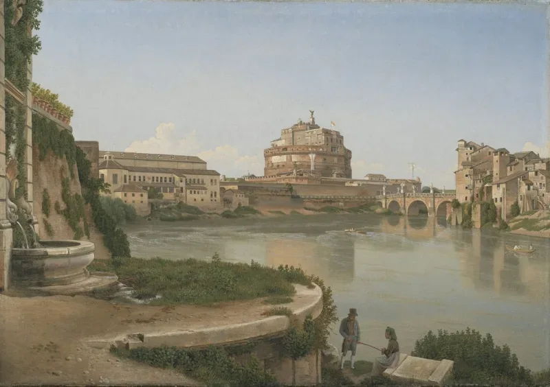 Christoffer W. Eckersberg | Tiberen nær Trastevere - 1815 | Indrammet kunsttryk | Danmarks Guldalder | formida