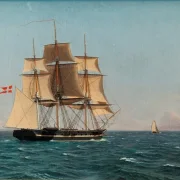 Christoffer W. Eckersberg | Corvette Naiads under sejl - 1834 | Indrammet kunsttryk | Danmarks Guldalder | formida