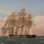 Christoffer W. Eckersberg | Korvetten Najaden under sejl - 1833 | Indrammet kunsttryk | Danmarks Guldalder | formida