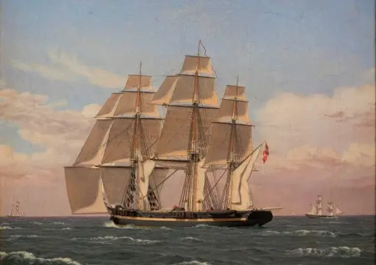 Christoffer W. Eckersberg | Die Korvette Najaden unter Segel - 1833 | Gerahmter Kunstdruck | Goldenes Zeitalter Dänemark | formida