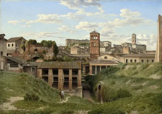 Christoffer W. Eckersberg | Udsigt over Cloaca Maxima Rom - 1814 | Indrammet kunsttryk | Danmarks Guldalder | formida