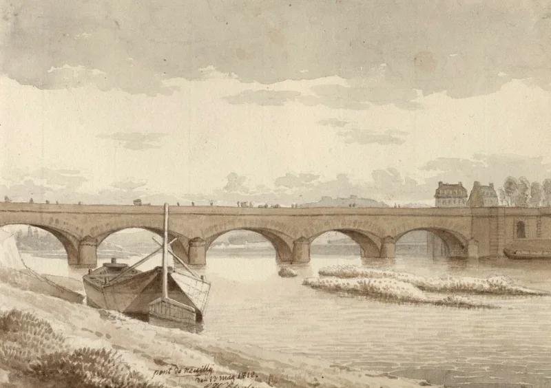 Christoffer W. Eckersberg | Die Seine Brücke bei Neuilly - 1812 | Gerahmter Kunstdruck | Goldenes Zeitalter Dänemark | formida