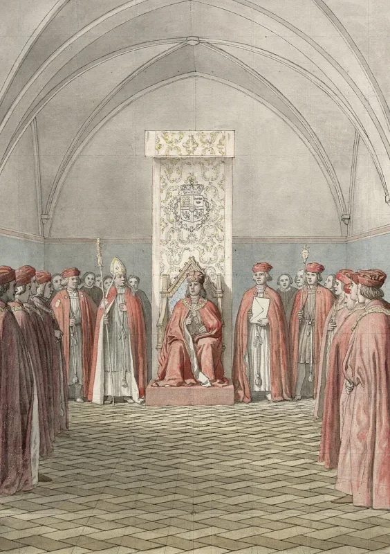 Christoffer W. Eckersberg | Elefantordenens grundlæggelse – 1840 | Indrammet kunsttryk | Danmarks Guldalder | formida