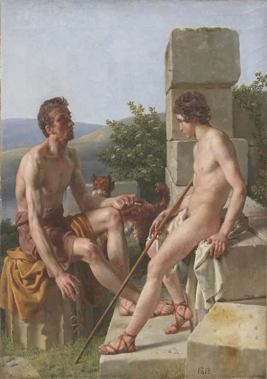 Christoffer W. Eckersberg | To hyrder - 1813 | Indrammet kunsttryk | Danmarks Guldalder | formida