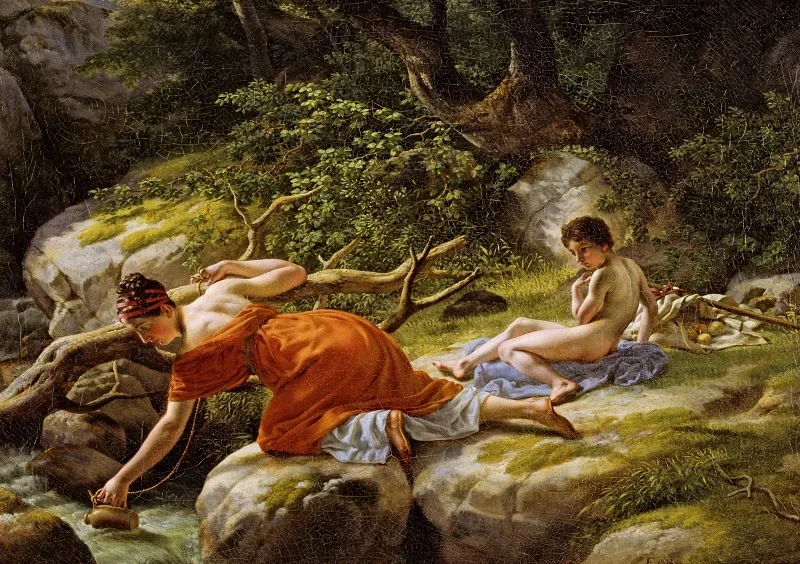 Christoffer W. Eckersberg | Hagar og Ismael i ørkenen - 1812 | Indrammet kunsttryk | Danmarks Guldalder | formida