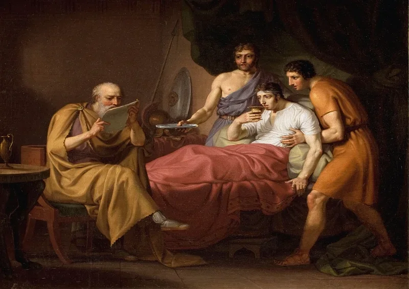 Christoffer W. Eckersberg | Alexander den Store på sin sygeseng - 1806 | Indrammet kunsttryk | Danmarks Guldalder | formida