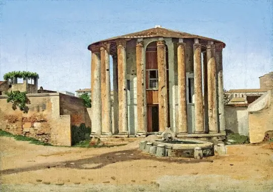 Christoffer W. Eckersberg | Vesta-templet i Rom - 1816 | Indrammet kunsttryk | Danmarks Guldalder | formida