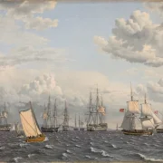 Christoffer W. Eckersberg | Eine russische Flotte vor Anker - 1826 | Gerahmter Kunstdruck | Goldenes Zeitalter Dänemark | formida