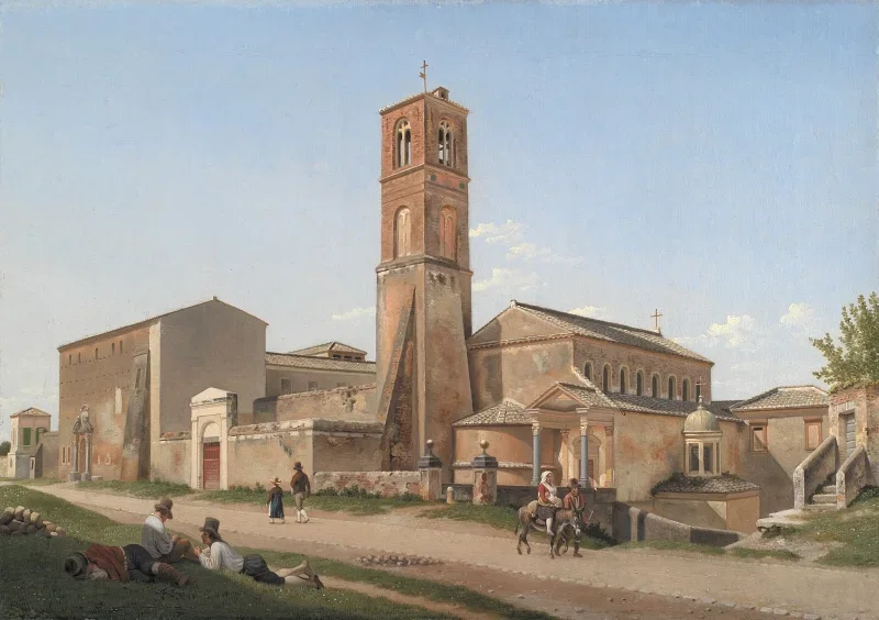Christoffer W. Eckersberg | Sankt Agnes uden for murene, Rom - 1815 | Indrammet kunsttryk | Danmarks Guldalder | formida