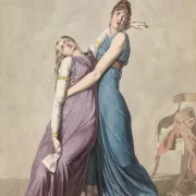 Christoffer W. Eckersberg | En kvinde støtter en anden kvinde - 1807 | Indrammet kunsttryk | Danmarks Guldalder | formida