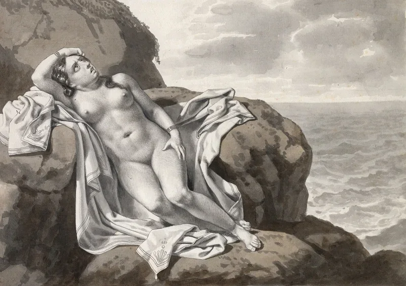 Christoffer W. Eckersberg | Andromeda lænket til en klippe – 1813 | Indrammet kunsttryk | Danmarks Guldalder | formida
