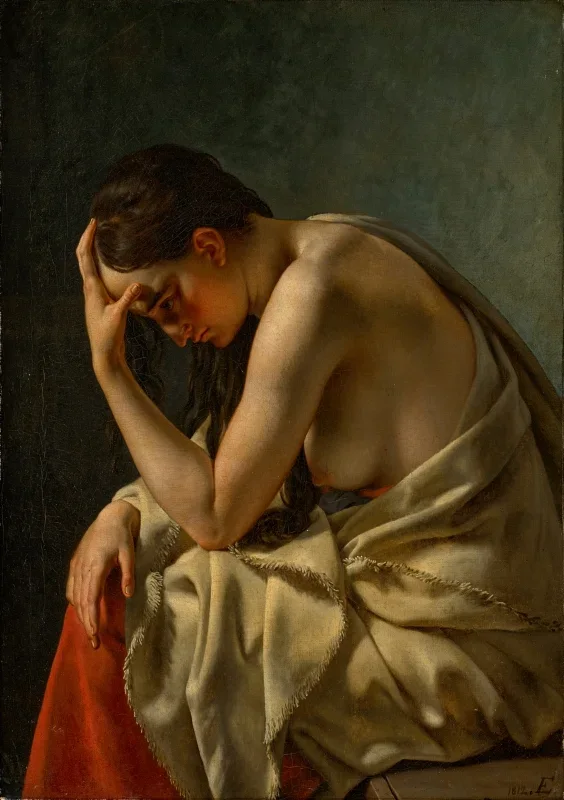Christoffer W. Eckersberg | En undersøgelse af en kvinde - 1812 | Indrammet kunsttryk | Danmarks Guldalder | formida