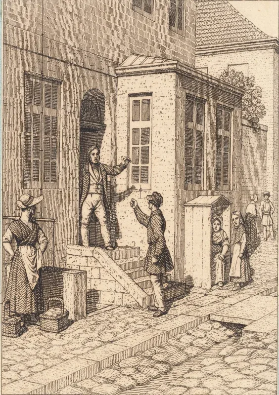 Christoffer W. Eckersberg | Eine Straßenszene - 1840 | Gerahmter Kunstdruck | Goldenes Zeitalter Dänemark | formida