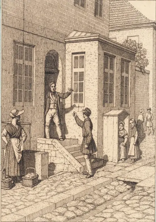 Christoffer W. Eckersberg | En gadescene - 1840 | Indrammet kunsttryk | Danmarks Guldalder | formida