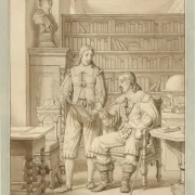 Christoffer W. Eckersberg | Frederik III udsteder et kongeligt dekret - 1825 | Indrammet kunsttryk | Danmarks Guldalder | formida