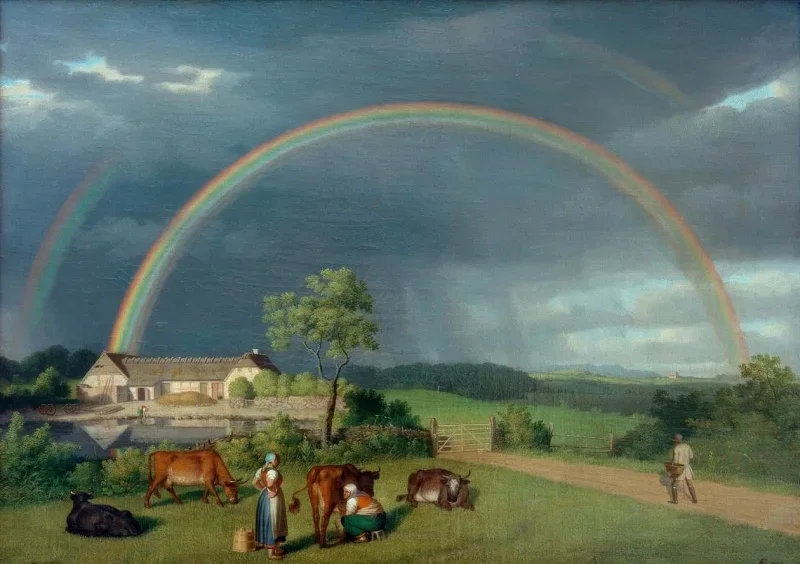 Christoffer W. Eckersberg | Hof in Spejlsby auf Mön - 1810 | Gerahmter Kunstdruck | Goldenes Zeitalter Dänemark | formida