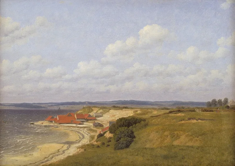 Christoffer W. Eckersberg | Rendbjerg Teglværk ved Flensburg Förde - 1830 | Indrammet kunsttryk | Danmarks Guldalder | formida