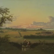 Christoffer W. Eckersberg | Landskab med en stil, øen Mon - 1810 | Indrammet kunsttryk | Danmarks Guldalder | formida