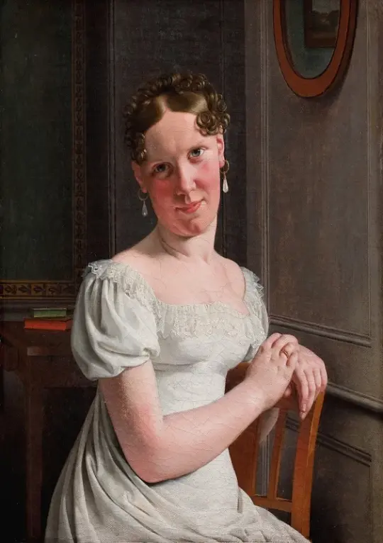 Christoffer W. Eckersberg | Julie Eckersberg, geb. Juel, die zweite Ehefrau des Künstlers – 1817 | Indrammet kunsttryk | Danmarks Guldalder | formida