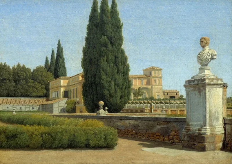 Christoffer W. Eckersberg | In den Gärten der Villa Albani - 1816 | Gerahmter Kunstdruck | Goldenes Zeitalter Dänemark | formida