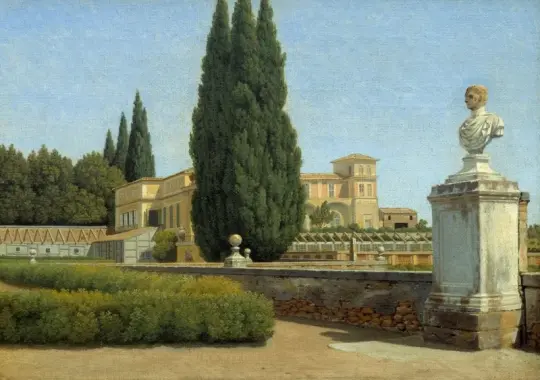 Christoffer W. Eckersberg |I Villa Albanis haver - 1816 | Indrammet kunsttryk | Danmarks Guldalder | formida