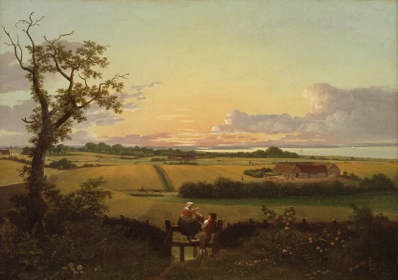 Christoffer W. Eckersberg | Øen Møn - 1810 | Indrammet kunsttryk | Danmarks Guldalder | formida