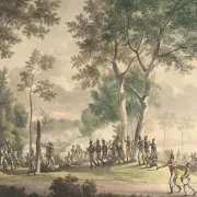 Christoffer W. Eckersberg | Livvagtens angreb på Classens have - 1808 | Indrammet kunsttryk | Danmarks Guldalder | formida