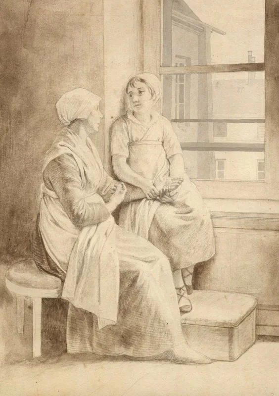 Christoffer W. Eckersberg | Eckersbergs værtinde i Paris - 1813 | Indrammet kunsttryk | Danmarks Guldalder | formida