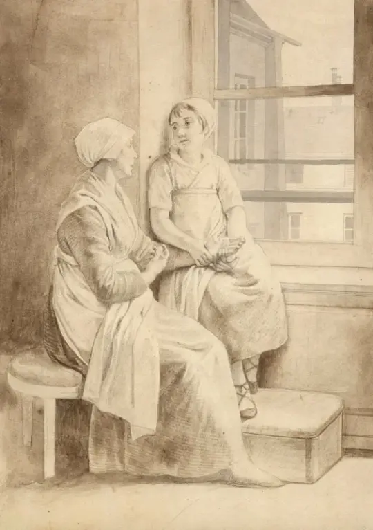 Christoffer W. Eckersberg | Eckersbergs værtinde i Paris - 1813 | Indrammet kunsttryk | Danmarks Guldalder | formida