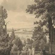 Christoffer W. Eckersberg | Udsigt fra Altona med udsigt over Elben - 1810 | Indrammet kunsttryk | Danmarks Guldalder | formida