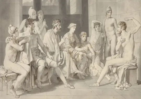 Christoffer W. Eckersberg | Odysseus fortæller om sit liv - 1812 | Indrammet kunsttryk | Danmarks Guldalder | formida