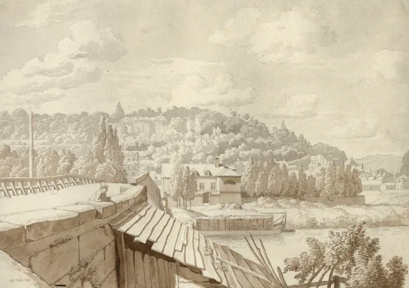 Christoffer W. Eckersberg | Den gamle Seinebro - 1811 | Indrammet kunsttryk | Danmarks Guldalder | formida