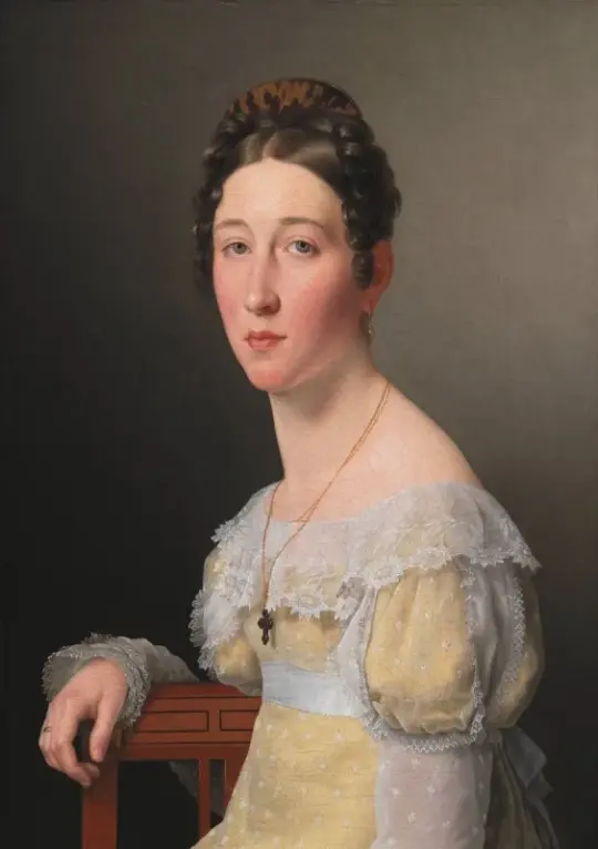 Christoffer W. Eckersberg | Emilie Henriette Massmann - 1820 | Indrammet kunsttryk | Danmarks Guldalder | formida