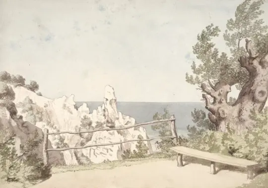 Christoffer W. Eckersberg | Fra området omkring Skjoldenæsholm - 1810 | Indrammet kunsttryk | Danmarks Guldalder | formida