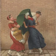 Christoffer W. Eckersberg | Straßenszene bei windigem und regnerischem Wetter - 1846 | Gerahmter Kunstdruck | Goldenes Zeitalter Dänemark | formida