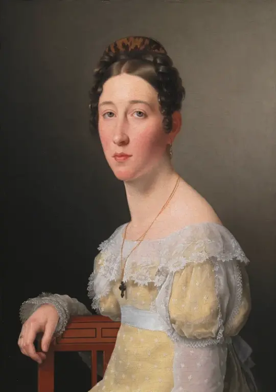 Christoffer W. Eckersberg | Emilie Henriette Massmann - 1820 | Indrammet kunsttryk | Danmarks Guldalder | formida