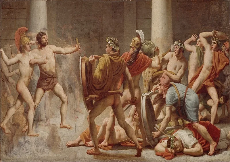 Christoffer W. Eckersberg | Ulysses' hævn over Penelopes bejlere - 1814 | Indrammet kunsttryk | Danmarks Guldalder | formida