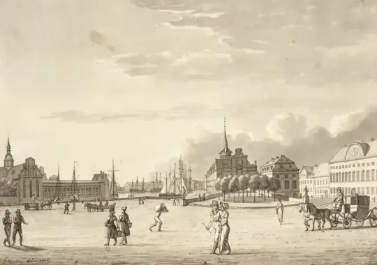Christoffer W. Eckersberg | Schlossplatz in Kopenhagen - 1806 | Gerahmter Kunstdruck | Goldenes Zeitalter Dänemark | formida