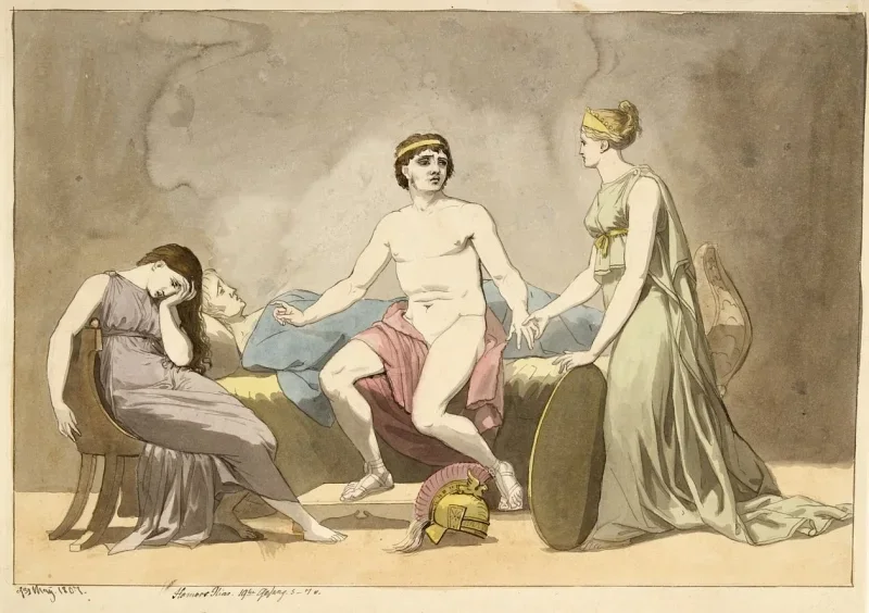 Christoffer W. Eckersberg | Thetis bringer våben til Achilleus - 1807 | Indrammet kunsttryk | Danmarks Guldalder | formida