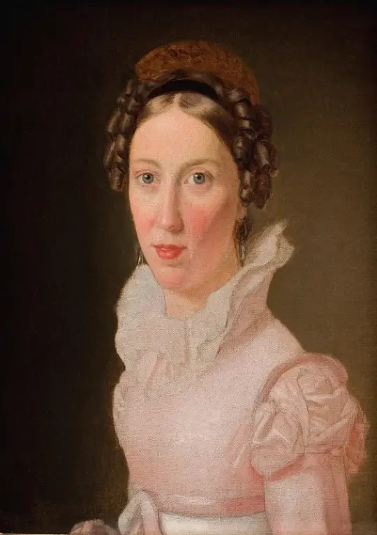 Christoffer W. Eckersberg | Suzanne Juel. Kunstnerens svigerinde og senere hans tredje hustru - 1823 | Indrammet kunsttryk | Danmarks Guldalder | formida