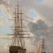 Christoffer W. Eckersberg | Det russiske linjeskib Asow - 1828 | Indrammet kunsttryk | Danmarks Guldalder | formida