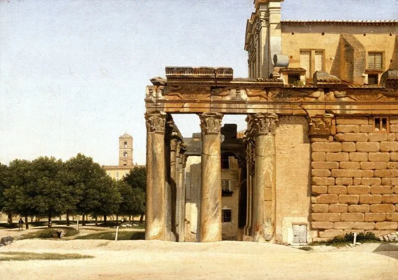 Christoffer W. Eckersberg | Ansicht der Via Sacra, Rom - 1814 | Gerahmter Kunstdruck | Goldenes Zeitalter Dänemark | formida