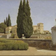 Christoffer W. Eckersberg | Haverne i Villa Albani. Rom - 1816 | Indrammet kunsttryk | Danmarks Guldalder | formida