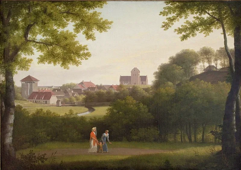 Christoffer W. Eckersberg | Udsigt mod Lyngby - 1810 | Indrammet kunsttryk | Danmarks Guldalder | formida