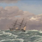 Christoffer W. Eckersberg | Korvetten Galathea i en storm i Nordsøen - 1839 | Indrammet kunsttryk | Danmarks Guldalder | formida