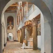Christoffer W. Eckersberg | Udsigt over San Lorenzo-kirken uden for murene - 1815 | Indrammet kunsttryk | Danmarks Guldalder | formida