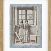 Christoffer Wilhelm Eckersberg – An einem Fenster im Atelier des Künstlers 1852 | Giclée Kunstdruck gerahmt