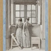 Christoffer Wilhelm Eckersberg – An einem Fenster im Atelier des Künstlers 1852 | Giclée Kunstdruck gerahmt