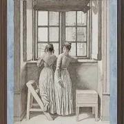 Christoffer Wilhelm Eckersberg – An einem Fenster im Atelier des Künstlers 1852 | Giclée Kunstdruck gerahmt